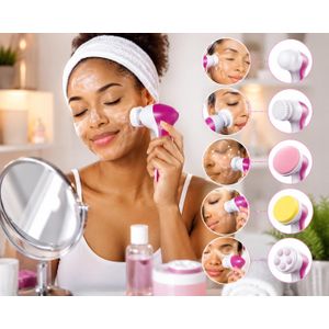 Appareil de Soin du Visage 5 en 1 – Masseur Facial Électrique, Brosse Nettoyante Visage, Beauty Care Massager