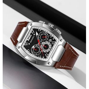 Skmei  9357 Montre-bracelet Original pour Homme en cuir véritable luxe étanche, Montre d'affaire en acier Inoxydable