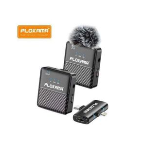 PLOKAMA Microphone VM-60 - Micro Cravate sans fil double avec réduction du bruit