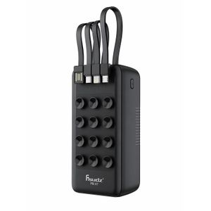Power Bank 30000 mAh – Batterie Externe avec 4 Câbles Intégrés (Charge Rapide 2.4A)
