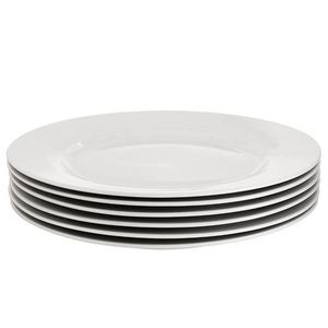 Lot De 6 Assiettes En Porcelaine -Blanc