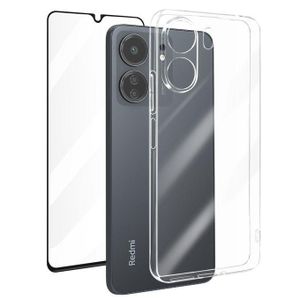 Coque Transparente Compatible Xiaomi Redmi 13C / Poco C65 + 1 Antichoc - Transparent