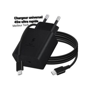 Chargeur Ultra Rapide 45w Universel Noir Bonne Qualité - Compatible Samsung Iphone Xiami Tecno Huawei