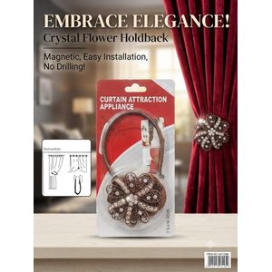 Pack de 2 Attaches Rideaux Magnétiques "Crystal Flower" – Élégance et Simplicité