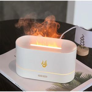 Diffuseur d'arômes USB de bureau avec effet flamme, humidificateur, lumière de simulation 7 couleurs, purificateur d'air pour chambre à coucher/kit d'huiles essentielles
