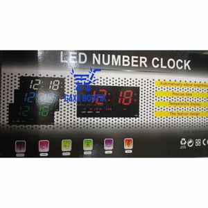 Horloge murale numérique LED longueur 36 cm, avec affichage du calendrier 
