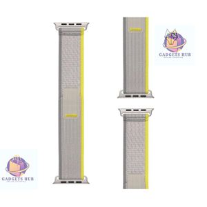 Smart Watch Bracelet De Montre En Boucle Alpine En Nylon Apple Watch - Couleur Gris-Jaune