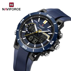 Naviforce Montre Homme De Luxe à Quartz Avec DATE , En Gomme, Très Tendance, Idéal Pour Le Business Nouvelle Collection NF7135