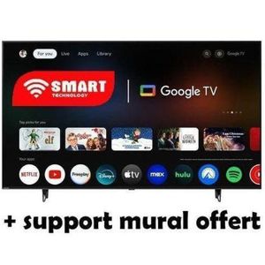 SMART TECHNOLOGY TV LED -GOOGLE 50 Pouces - Wi-Fi- UHD TV-4K - Android TV – YouTube NetfliS - 24 Mois De Garantie