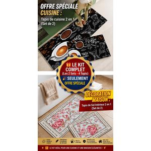 Kit Complet de Tapis de Sol - Cuisine & Maison (4 Tapis au Total)