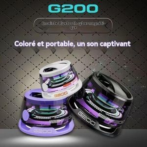 G200 enceinte Bluetooth magnétique avec subwoofer (corps noir, blanc ou violet, expédition aléatoire)
