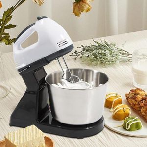 Robot culinaire de Cuisine Domestique, Machine à pétrir, mélangeur de pâte, en Acier Inoxydable, 100W, 7 Vitesses blanc