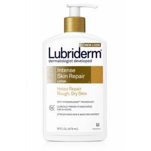 Lubriderm  Intense Skin Repair Lotion 473ml – Hydratation 48H –Céramides – Répare les Peaux Sèches et Rugueuses