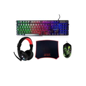 Pack Gaming Complet 4 en 1  Clavier + Souris + Casque + Tapis