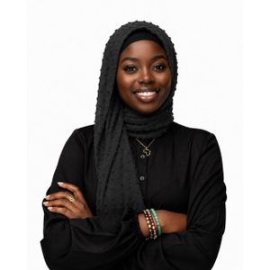 Autre Voile mousseline Voile plumetis premium -noir - 1,75 m - Hijab femme