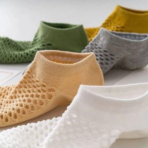 5 paires de chaussettes invisibles fines d'été à maille Chaussettes ajourées Chaussettes de sport de cheville Chaussettes basses respirantes Chaussettes de course et de sport