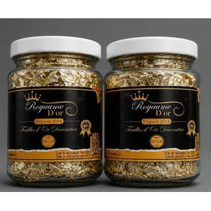 2 Flacons feuilles d'or alimentaire ROYAUME D’ORPour gâteau, pâtisserie, desserts