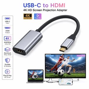 Adaptateur câble USB C à HDMI 4K 30Hz, convertisseur de type C à HDMI, boîtier en aluminium, pour MacBook, iPad Pro, Samsung Galaxy et plus