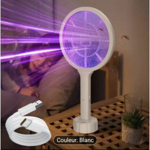 Lampe Anti-Moustique Intelligente et Raquette Manuelle 2-en-1 - Protection Lumineuse - Rechargeable