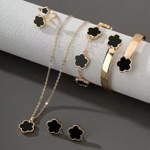 Nouveau set de bijoux 5 pièces/luxe pétale de plante pour cadeaux de fête pour femmes