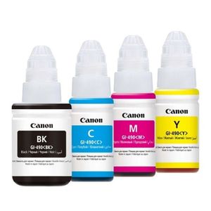 Canon Kit Cartouches D'encres Canon - GI 490 Bleu Jaune Rouge Noir - Pour G2411 - G3411 - G4411