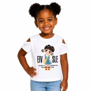 T-shirt Enfant EIVISLE à Épaules Ouvertes – Style Tendance - Blanc