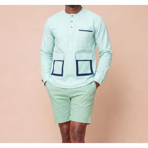 TAFA Chemise à Rayures Hommes Manches Longues + Culotte 
