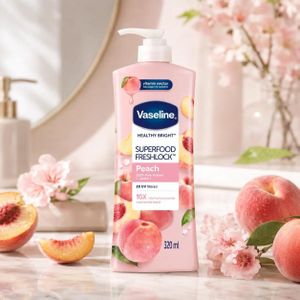 Vaseline Lait Corps Healthy Bright Superfood Freshlock Peach 320 ml