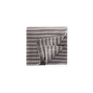 Cigit Couverture naturelle 90x100 cm rayures épaisses - Gris