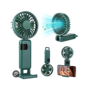 Mini Ventilateur Portable Rechargeable avec Support & Power Bank – Idéal pour le Bureau, Voyage et Maquillage