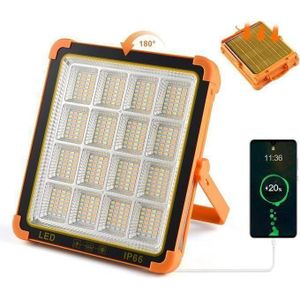 Très Puissant Projecteur Solaire 300W De Chantier, Jardins, Avec 4 Modes D'éclairage   HP