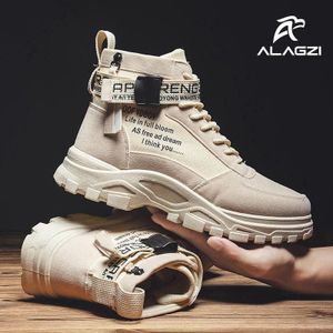 ALagzi Chaussures de sport montantes pour hommes 2026 - Beige