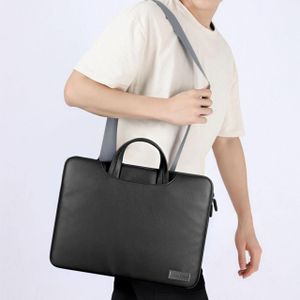 Sacoche pour ordinateur portable, sac pour ordinateurs portables 15 pouces, housse anti-rayures en cuir PU - NOIR
