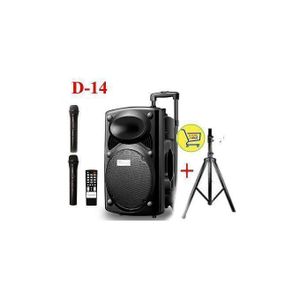 Original Super Power BAFFLE Enceinte Haut Parleur Bluetooth+2 Micros + Pieds