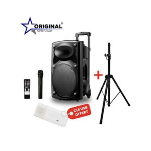 Original Super Power Haut-parleur Système Audio Avec Multimédia - OP D14 - FM/USB/Carte Mémoire - Noir + Trépied