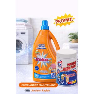 Beko Pack Lessive Liquide + Déboucheur Pipeline Dredge Agent – Propreté Totale pour la Maison