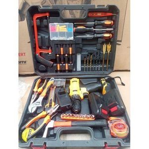Caisse à outils avec une perceuse - visseuse sans fil - 2 chargeurs