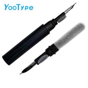 YooType Stylo de nettoyage pour écouteurs 3‑en‑1, outil de nettoyage avec brosse, pour écouteurs‑boutons, boîtier de charge, clavier, téléphone, haut‑parleur, compact et léger, Blanc