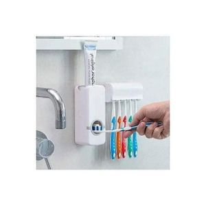Support Distributeur De Dentifrice Fixé Au Mur Et Porte-brosse à Dents