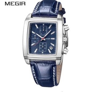 Megir Montre Homme à Quartz - Idéal Pour Le Business - Bleu