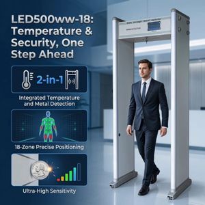 Portique de Sécurité Détecteur de Métaux - 18 Zones, Écran LCD 7", Alarme Sonore et LED