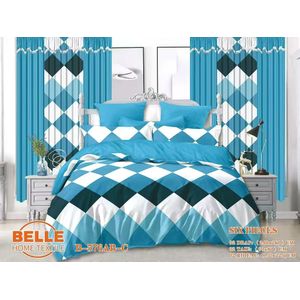 Belle Lot Complet : 2 Draps + 2 Taies + 2 Rideaux – Design Élégant et Confort Assuré