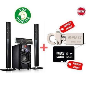 Jiepak Home Cinéma 3.1 - JP - Bluetooth + 1 Clé USB 32G Type Porte-clé + Carte Mémoire 32GB