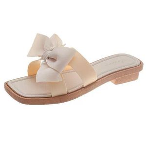Tongs Femme à Nœud – Sandales Plates d'Été Antidérapantes, Chic & Décontracté, Bout Ouvert Plage