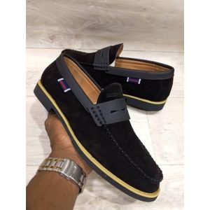 Baladeuse homme en daim-Chaussure homme en daim - mocassin en daim très agréable - noir 