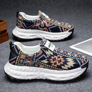 Mode Baskets Slip-On Homme – Motif Ethnique & Confort Léger