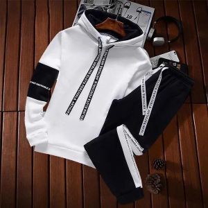 Ensemble De Survêtement à Capuche Et Pantalon De Sport Pour Homme, Ensemble Deux Pièces