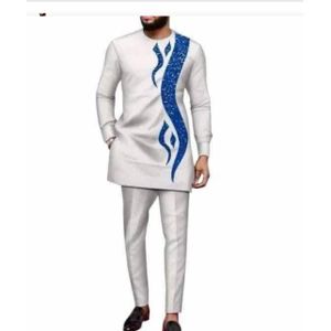 Ensemble Tunique  Manches longue  blanc brodé