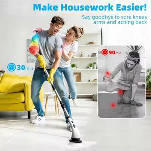 brosse de nettoyage électrique sans fil 9-en-1 en gros, brosse rotative, nettoyeur, aspirateur électrique de remplacement