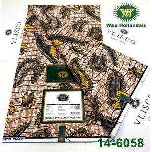 Hollandais Wax Vilsco Pagne Hollandais Authentique 5H 14-6058 Qualité Supérieure 